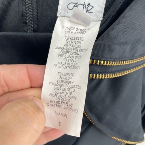 Cache Black One Shoulder Zipper Ruffle Dress - 6 - Picture 5 of 7